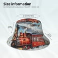 thumbnail image 4 of Vsdgher Red Train Hot Air Balloon Print Bucket Hat for Men&Women Bucket Hat Reversible Summer Double-Side-Wear Travel Gardening, Beach, Camping, Hiking, Fishing Cap, 4 of 5