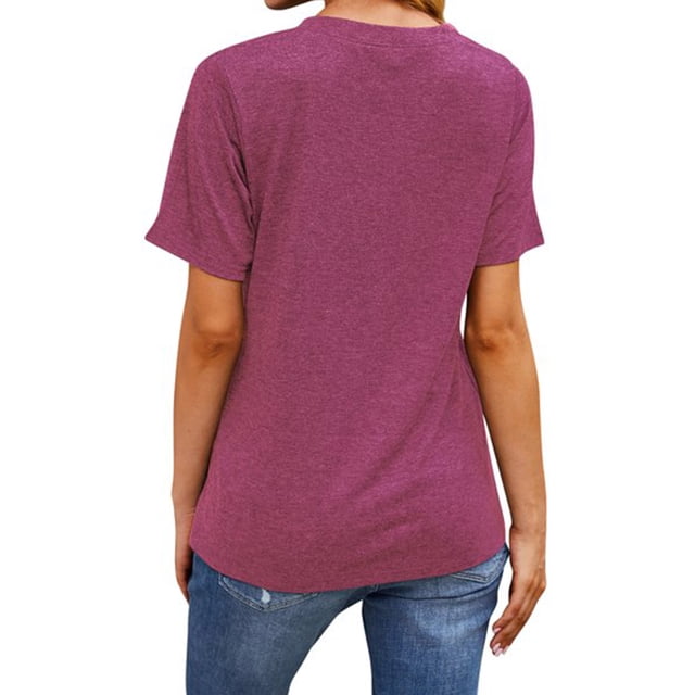 Sonducket Camisa de manga corta con estampado de de león y cuello para mujer Prendas para la parte del cuerpo Rosa roja XXL Sonducket AP002414-30