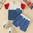 thumbnail image 2 of Mercatoo Toddler Baby Boy Summer Clothes Short Sleeve Ribbed T-Shirt Tops + Shorts 2Pcs Outfit Set Kids 4th of July Clothing, 2 of 7
