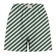 thumbnail image 4 of MIUOWANP Plus Size Women's Shorts Diagonal Stripe Print Buttoned Striped Loose Breathable Sports Shorts Size S(4)Green, 4 of 5