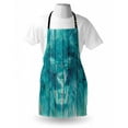thumbnail image 3 of Animal Apron Silhouette of a King Lion Tiger on Wooden Oak Planks Hippie Style Retro Image Print, Unisex Kitchen Bib Apron with Adjustable Neck for Cooking Baking Gardening, Cadet Blue, by Ambesonne, 3 of 3