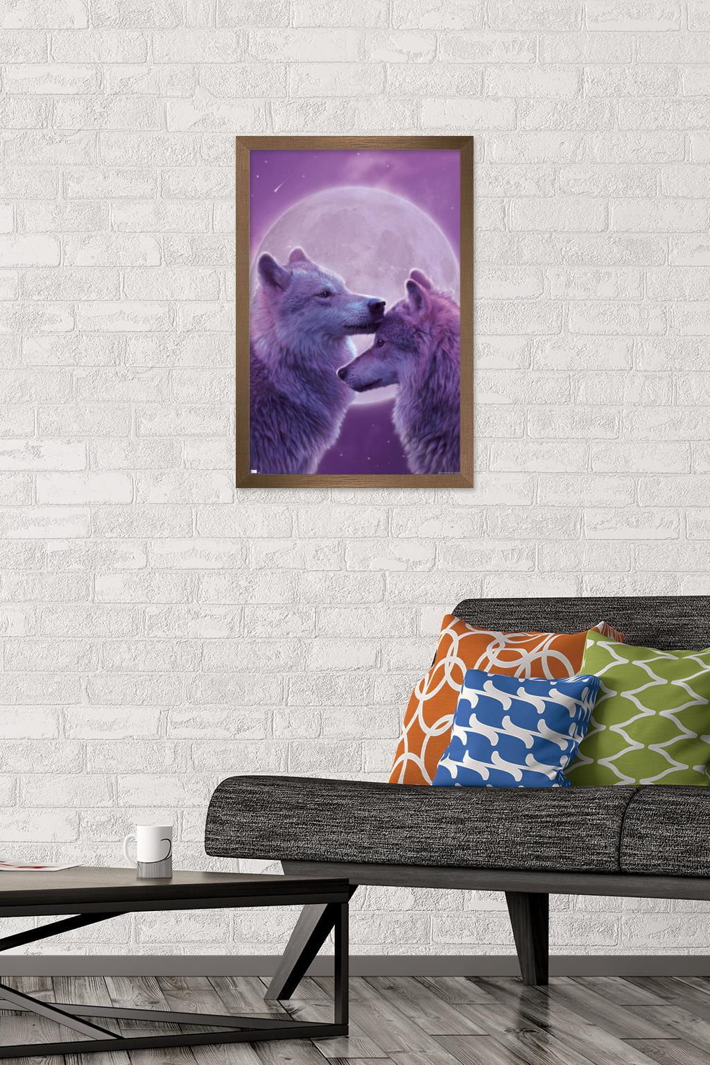 Vincent Hie - LoVing Wolves Wall Poster, 14.725" x 22.375", Framed