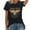 Black, variant on LINGLANG Womens Summer Tops Dressy Casual Loose Top Printed Short Sleeve T Shirt Oversized Tshirts