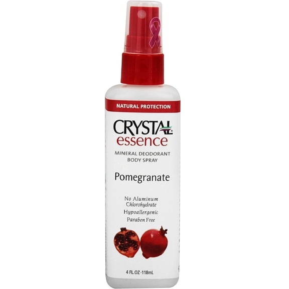 Crystal Essence Mineral Deodorant 24 Hour Body Spray Pomegranate, 4 oz
