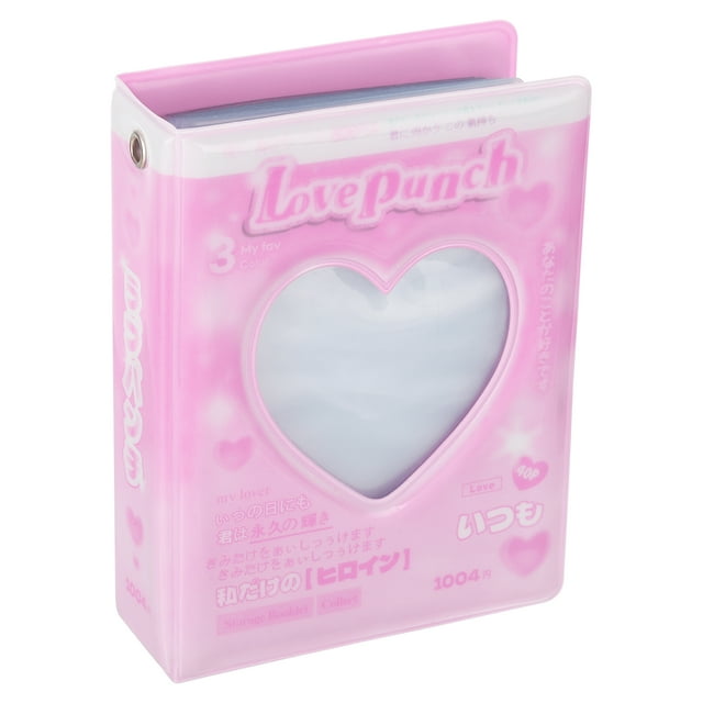 Álbum de fotos mini Kpop de 3 pulgadas Uxcell con forma de corazón, soporte para fotocard con 40 fotos, color rosa (Love Pouch)