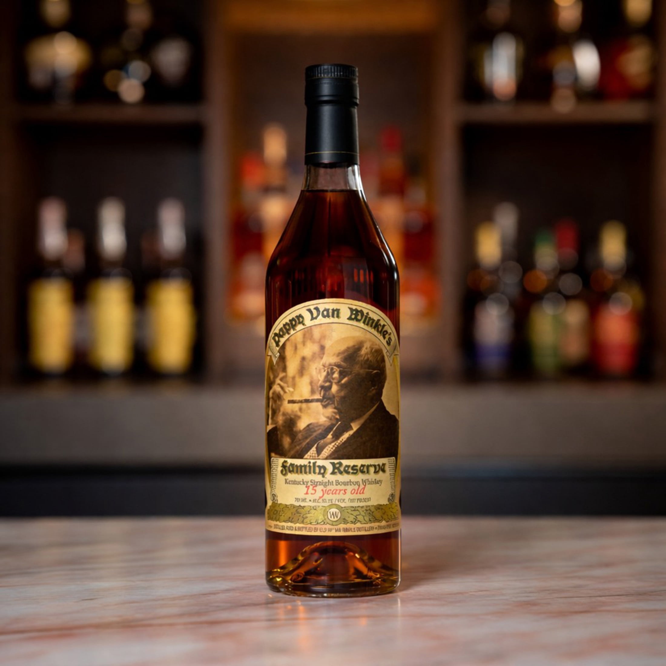 Pappy Van Winkle's 15 Year Old Family Reserve Kentucky Straight Bourbon Whiskey, 750ml, 107 Proof (53.5% ABV)