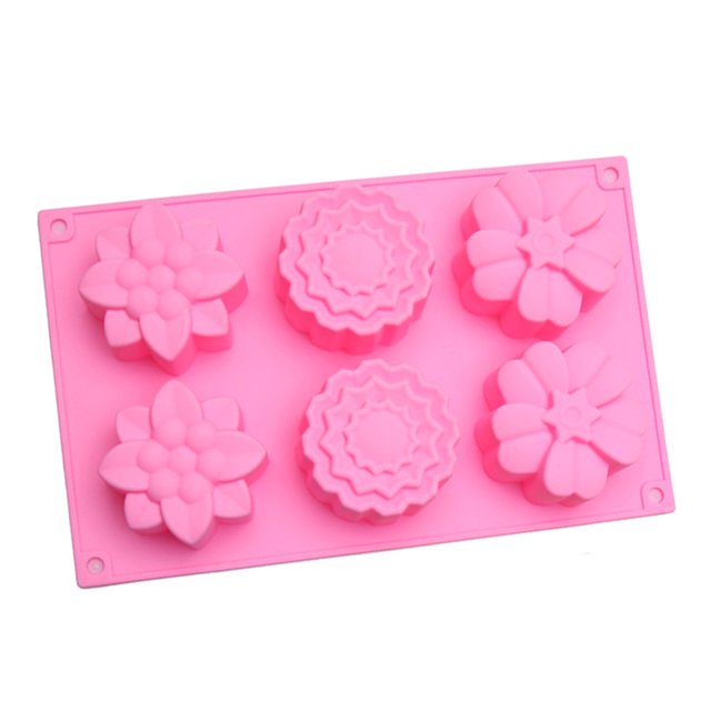 Bandeja De Molde De Pastel De Silicona Para Jabón De Muffin De Chocolate Con Pudín De Pan De Torta, Moldes Hechos A Mano Con Cubitos De 3D De 6 Sunnimix Molde de pastel de silicona