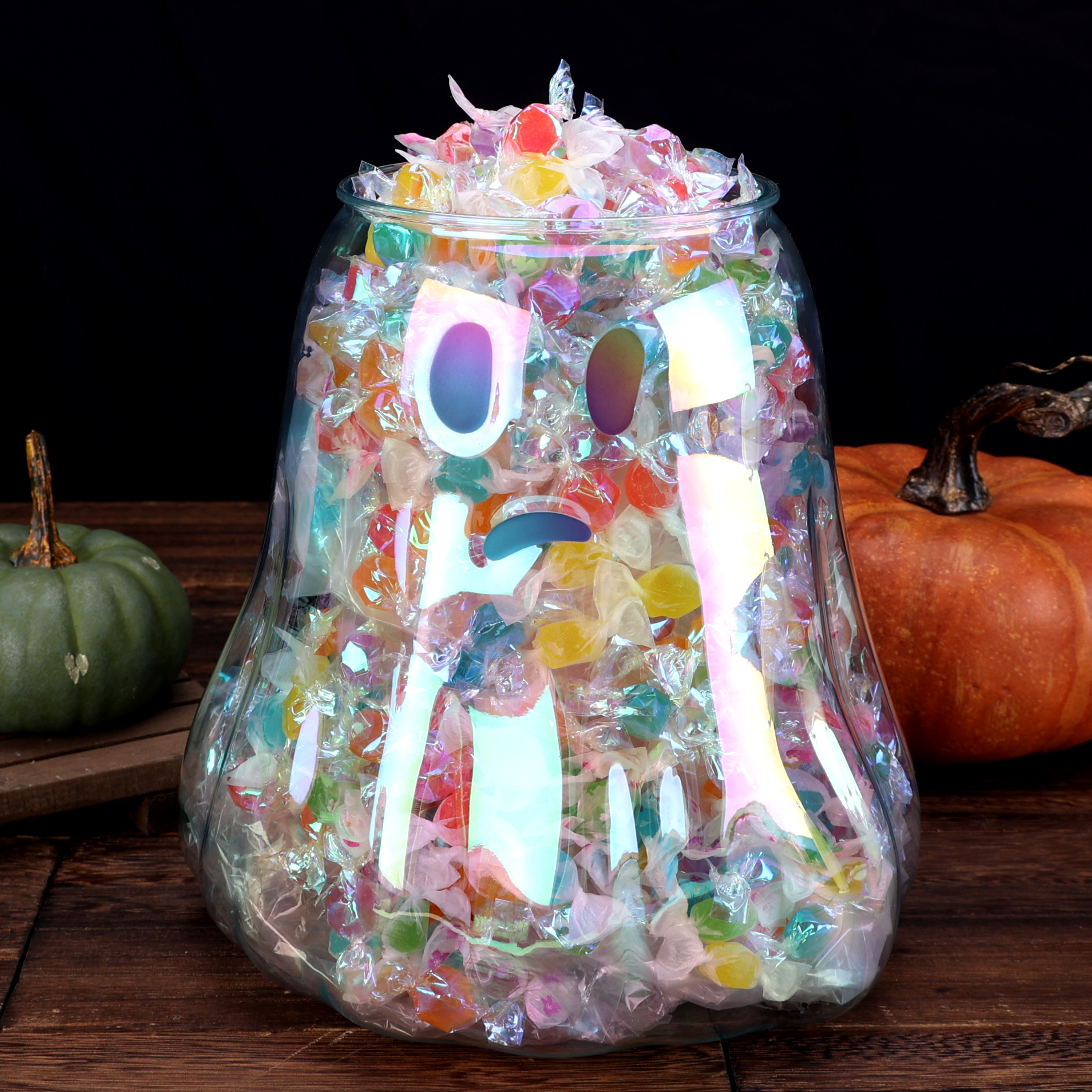 Way to Celebrate 4.5 Quart Acrylic Iridescent Ghost Bucket, White
