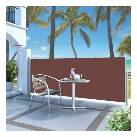 Patio Terrace Side Awning Retractable Side Awning 47.2"x118.1" Brown