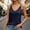 Blue, variant on Women's Casual Solid Color V-Neck Sleeveless Double Tank Top for Everyday and Wear Beige XL