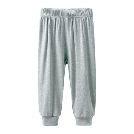 SGFCWSX Sweatpants for Girls Solid Color Thin Fast Dry Sunscreen Soft Long Pants Summer Gray Size 0-1T