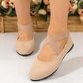 thumbnail image 2 of Khaki Ladies Flat Shoes With Strappy Design Breathable For Casual Wear During Summer Fall Seasons, 2 of 9