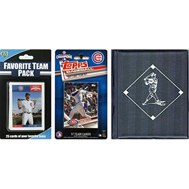 C&I Collectables 2017CUBSTSC MLB Chicago Cubs Licensed 2017 Topps Team Set and Favorite Player Trading Cards Plus Storage Album