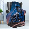 thumbnail image 4 of Train Soft Flannel Fleece Throw Blanket, Old Fashion Vehicle Coming from Horizon in Twilight Full Moon and Stars Graphic, Cozy Plush for Indoor and Outdoor Use, 70" x 90", Multicolor, by Ambesonne, 4 of 5