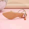 thumbnail image 3 of SACFOF Womens Sandals Strappy Heels for Women Ankle Strap Lace Up Square Open Toe Heels Tie Up Stiletto High Heeled Sandals for Prom, Party, Daily Wear, 3 of 6