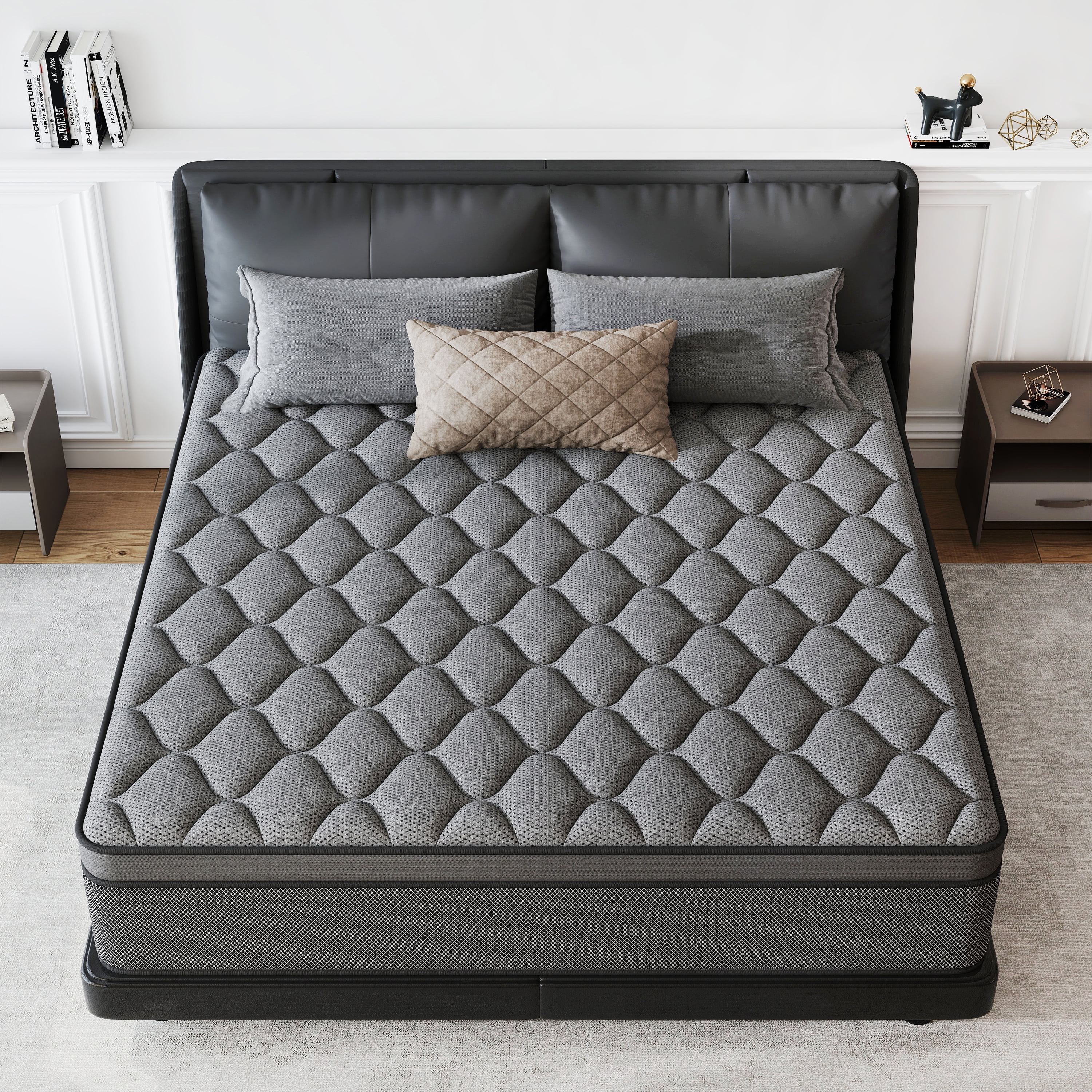lemontalking 14 Inch Full Mattress Gel Memory Foam Spring Hybrid Mattress In A Box