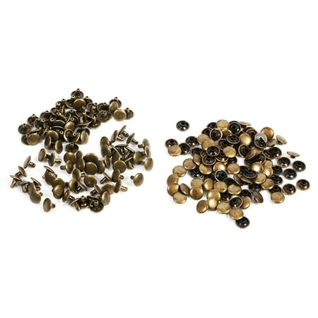

Double Cap Rivet Set for Leather Craft Repairs - 100 Sets 8x10mm (Bronze)