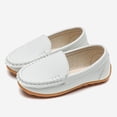 thumbnail image 2 of GiLiling Girls Casual Loafers, Slip-On Microfiber Leather Shoes with Non-Slip TPR Sole, Comfortable Flat Footwear for School Daily Wear (White, 9.5-10 Years), 2 of 6