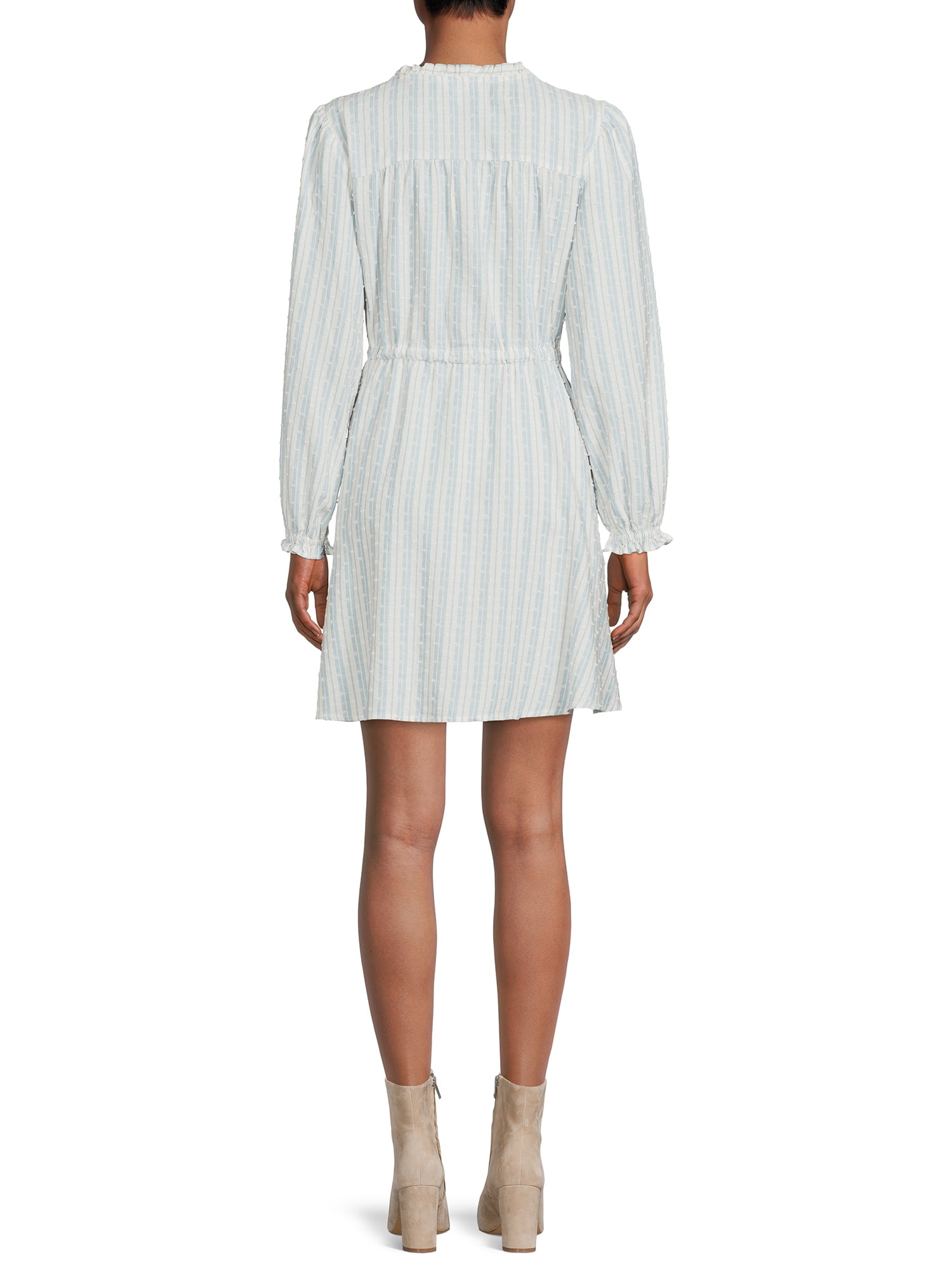 Time and Tru Women's Tiered Midi Shirt Dress