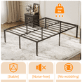 thumbnail image 4 of Zimtown 16 inch Full Size Bed Frames Heavy Duty, Metal Platform Bed No Box Spring Needed, Black, 4 of 9