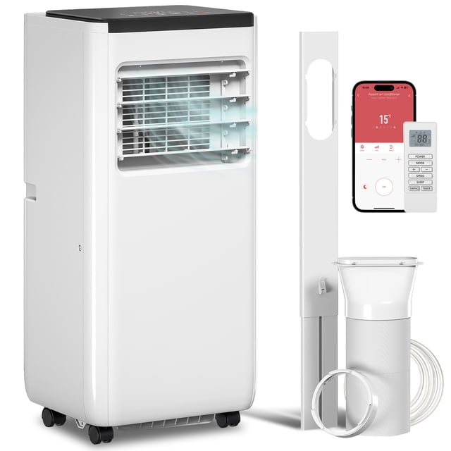 HOMCOM 8000 BTU AC Unit, Portable Air Conditioner with WiFi Control, White