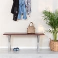thumbnail image 2 of Finch Hamilton Wood and Metal Bench Dark Walnut Brown, 2 of 9