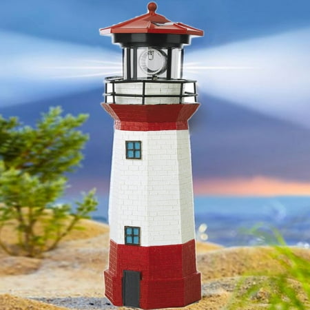 Solar Power Led Lighthouse Light With Rotating Beam 29cm Home Garden Decoration Fence Lawn Lamp Fairy Canada Solar Power Led Lighthouse Light With, Lighthouse Garden Decor Canada