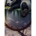 thumbnail image 4 of Men's Plus Size 3D Panda Print T-Shirt - Cute & Dreamy Moonlit Night Panda & Rayon Design, Soft Round Neck Casual Streetwear, Breathable Polyester,, 4 of 5