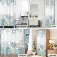 thumbnail image 5 of Shower Curtain Bathroom Set Blue Ocean Conch Starfish Shell Waterproof Fabric Shower Curtains with Grommets&Hooks, Coastal Coral Gradient Privacy Bath Curtain for Bathtub 48x72in, 5 of 9