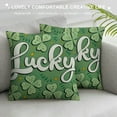 thumbnail image 3 of COMIO St Patricks Day Throw Pillow Covers  Saint Patricks Day Pillow Covers Green Shamrock Clover Pillow Covers Cuchion Covers Pillow Cases for March Holiday Home Outdoor Decorations (18 inch), 3 of 5