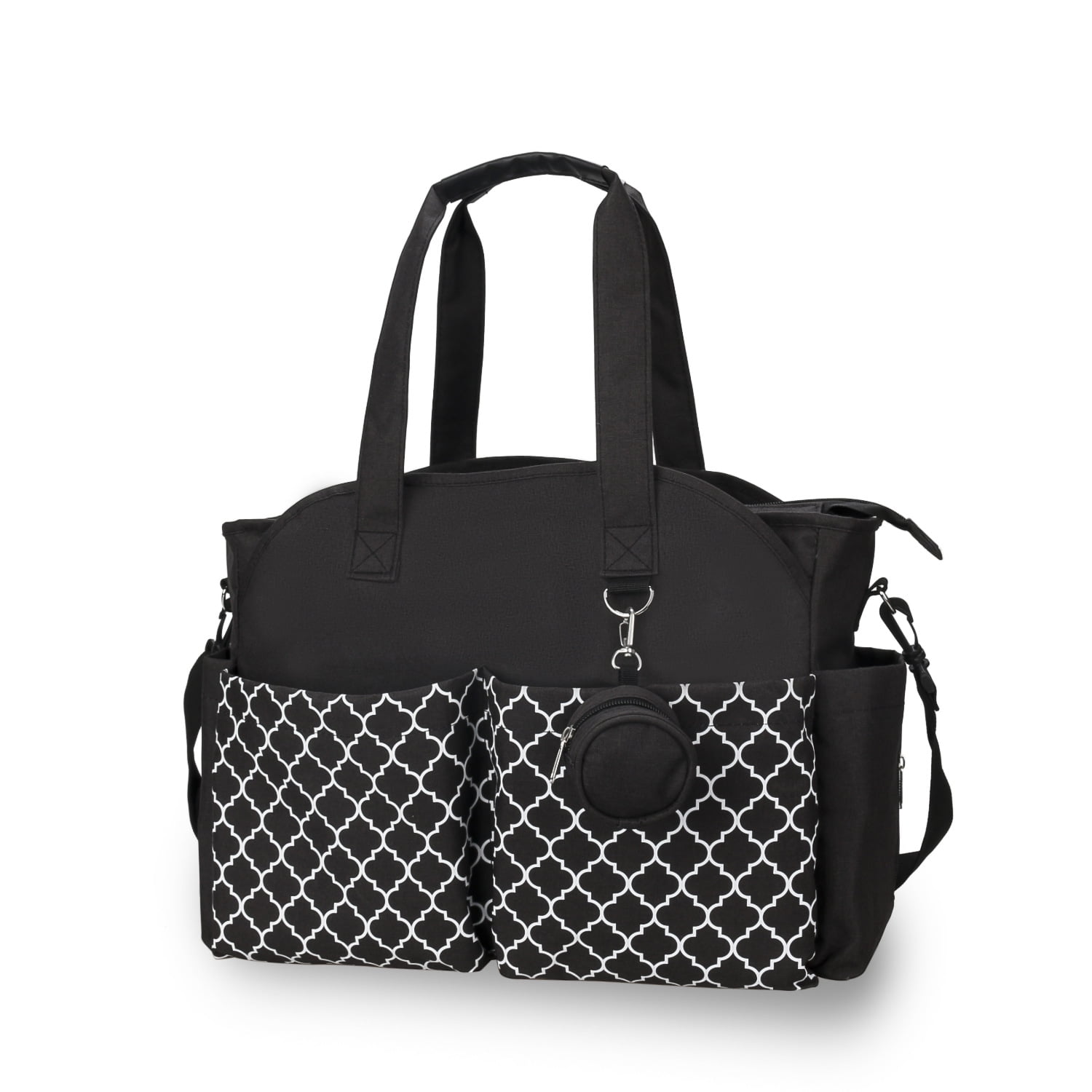 Top-keivon Diaper Bag Tote with Pacifier Holder Case for Mom and Dad, Multi-Function Travel Diaper Bag with Adjustable Shoulder Strap and Insulated Pockets
