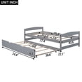 thumbnail image 2 of Noble House Lune Twin Size Platform Bed with Twin Trundle, Solid Pine Wood Space-Saving Guest Bed, Gray, 2 of 7