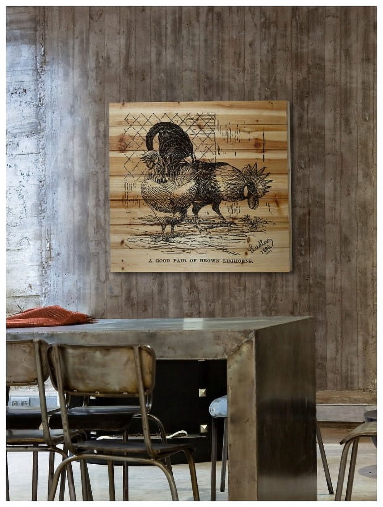 Marmont Hill "Brown Leghorns" Painting Print on Natural Pine Wood
