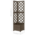 thumbnail image 4 of vidaXL Corner Trellis Planter Grey 40x40x150 cm Solid Fir Wood, 4 of 4
