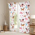 thumbnail image 3 of Homewish Cute Dachshund Blackout Curtains Set of 2 (52x84 Each),Happy Birthday Print Curtain,White, 3 of 6