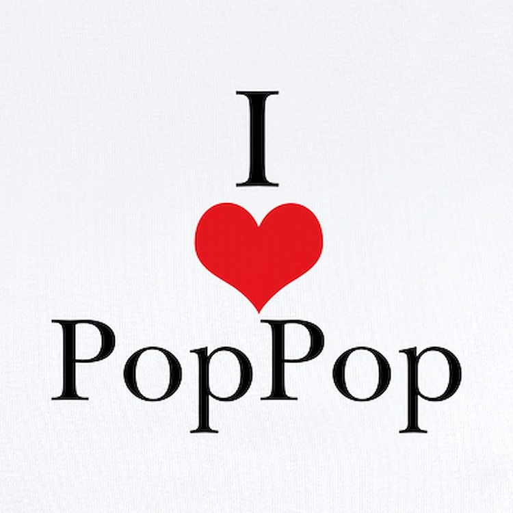 CafePress - I Love (Heart) Poppop Baby Onesie - Baby Light Bodysuit, Size Newborn - 24 Months
