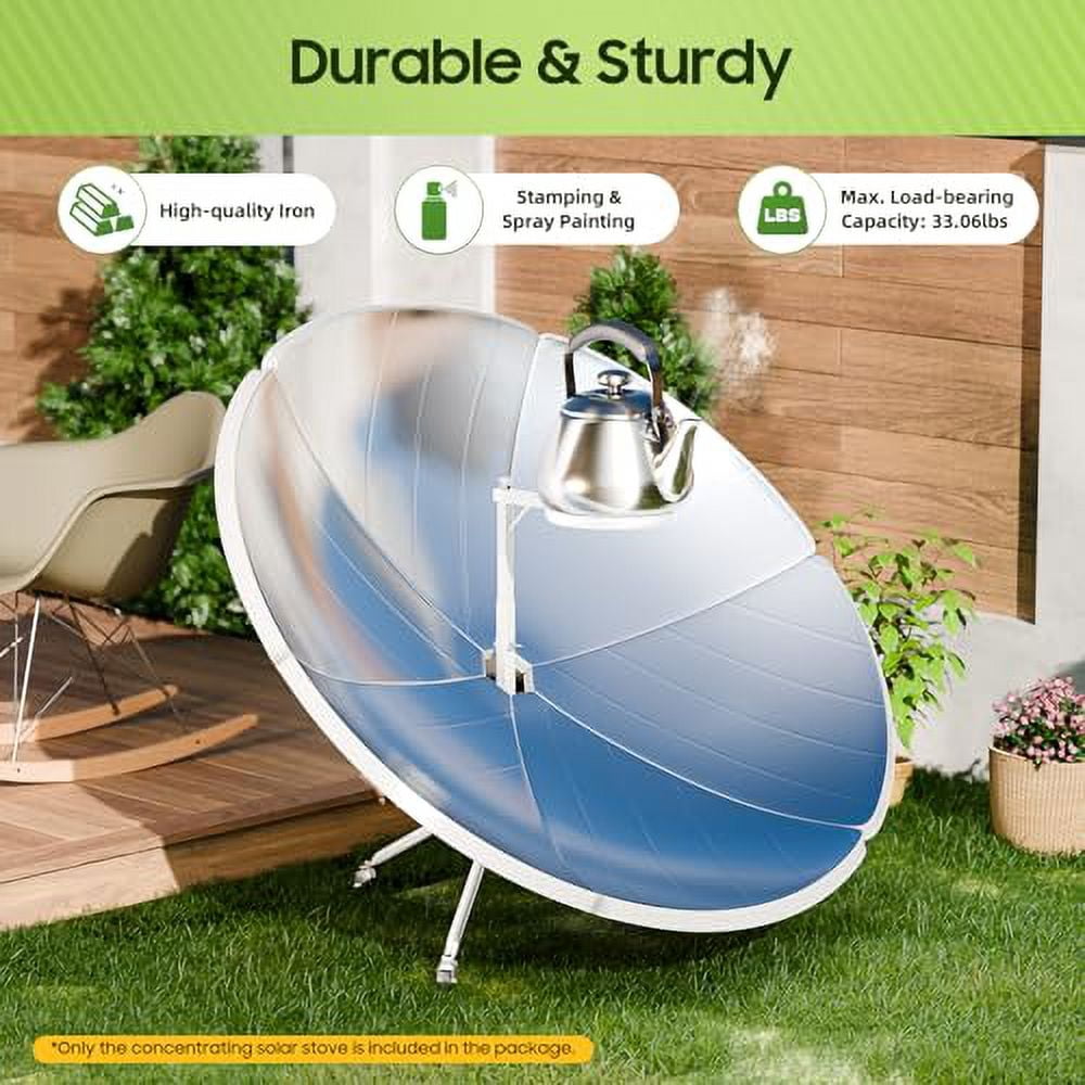 59.05 inch Solar Outdoor Ovens Portable Solar Cooker High Efficiency Thermal Energy Gather Light Oven Boiler Barbeque 800-1000C for Boil Water, Cook, Stir-Fry, Steam