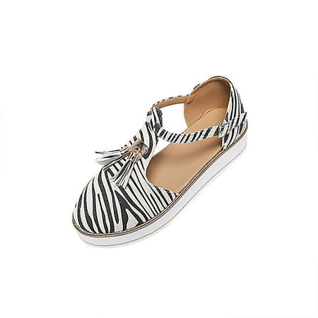 

EQWLJWE Sandals Women 2022 Espadrille Wedge Round Toe Closed Toe Side Empty Baotou Hollow Double Buckle Platform Sandals Summer Casual Outdoor Shoes