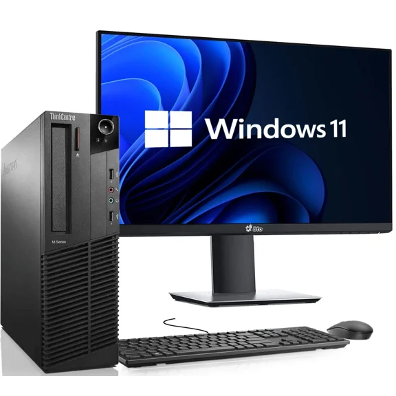 Restored Lenovo ThinkCentre Desktop PC, Intel Core i5-4570, 16GB Ram, 256GB SSD, 22 inch Monitor, WiFi, Keyboard & Mouse, Windows 11 Pro (Refurbished)