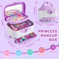 thumbnail image 5 of HopeRock Kids Makeup Kit, Toys for Girls 3-6 Years Old, Purple Case Princess, Washable Pretend Play Cosmetic Toys for Kids, Little Girl Christmas Birthday Gift., 5 of 7