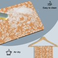 thumbnail image 6 of Orange Flower Dish Drying Mats for Kitchen Counter, Pastoral White Plant Petal Leaf Rustic Linen Absorbent Coffee Bar Mat with Non-slip Rubber Backed Quick Drying Dish Rack Pad 16"x18", 6 of 9