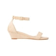 thumbnail image 2 of Women's Adjustable Ankle Strap Open Toe Low Wedge Sandal Comfortable Platform Heeled Sandals, 2 of 5