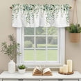 thumbnail image 3 of Watercolor Leaves Window Valance Curtain Eucalyptus Leaf Rod Pocket Short Curtain for Living Room, Bedroom & Kitchen Window Decor 42x12in, 3 of 8