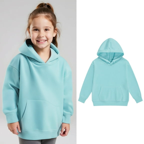 Kids Boys Hoodies Blue Hoodie Long Sleeve Soft Sweatshirts Top Warm Fall Winter Clothes Little Boy Clothes 3-4 Years