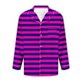 thumbnail image 6 of LNWUY Mens Button down Pajamas Set Casual Long Sleeve Lapel Sleepwear Wide Leg Lounge Pants Fashion Gradient 2pc Homewear Hot Pink M, 6 of 6