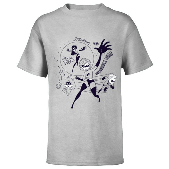 Disney and Pixar's The Incredibles Elastigirl Incredible Mom - Short Sleeve T-Shirt for Kids - Customized-Athletic Heather