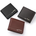 thumbnail image 4 of 1pc Men's Short Wallet High-end Youth Lychee Patterned Zipper Coin Purse, 4 of 6