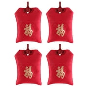 HOMEMAXS 4Pcs Small Chinese Embroidered Organizers Pocket Silk Coin Bag Sachet Pouch