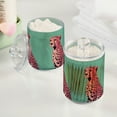 thumbnail image 2 of Yayeee 2 Pack Qtip Holder Bathroom Cotton Swab Canister with Lid Clear Dispenser Set, Big Pink Cheetah, 2 of 6