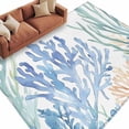 thumbnail image 2 of 6'x9' Area Rugs, Ocean Botanical Indoor Outdoor Area Rug for Living Room Bedroom, Summer Coastal Sea Blue Green Coral Washable Bathroom Rugs Kitchen Floor Carpet Mats Home Decor Aesthetic, 2 of 8
